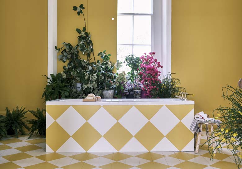 A cheerful yellow. Farrow & Ball Babouche.